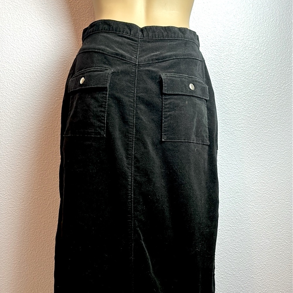 Vintage 80s Authentic Lee corduroy split pencil skirt double snap flap pockets